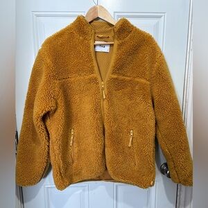 TNA Mustard Yellow Sherpa Zip-Up Jacket